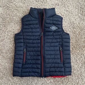 Joules Boy’s Navy Blue Red Crofton Puffer Vest 5 Years Pockets Logo Fall Winter